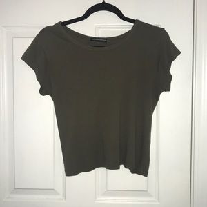 Olive green crop top